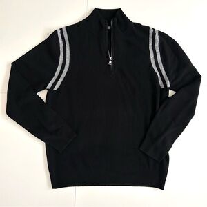 Kier + J Wool and Cashmere Blend Quarter-Zip Sweater - Size L - Mens